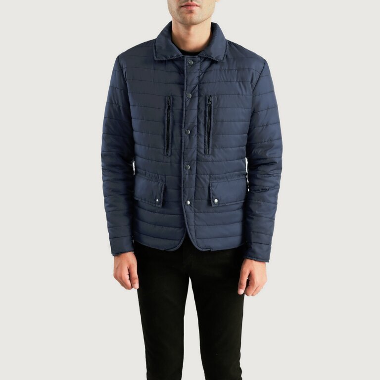 Mens Bo Quilt Windbreaker Jacket Close Front-5-1700226310889